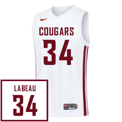 Men #34 AJ LaBeau Washington State Cougars College Basketball Jerseys Stitched Sale-White